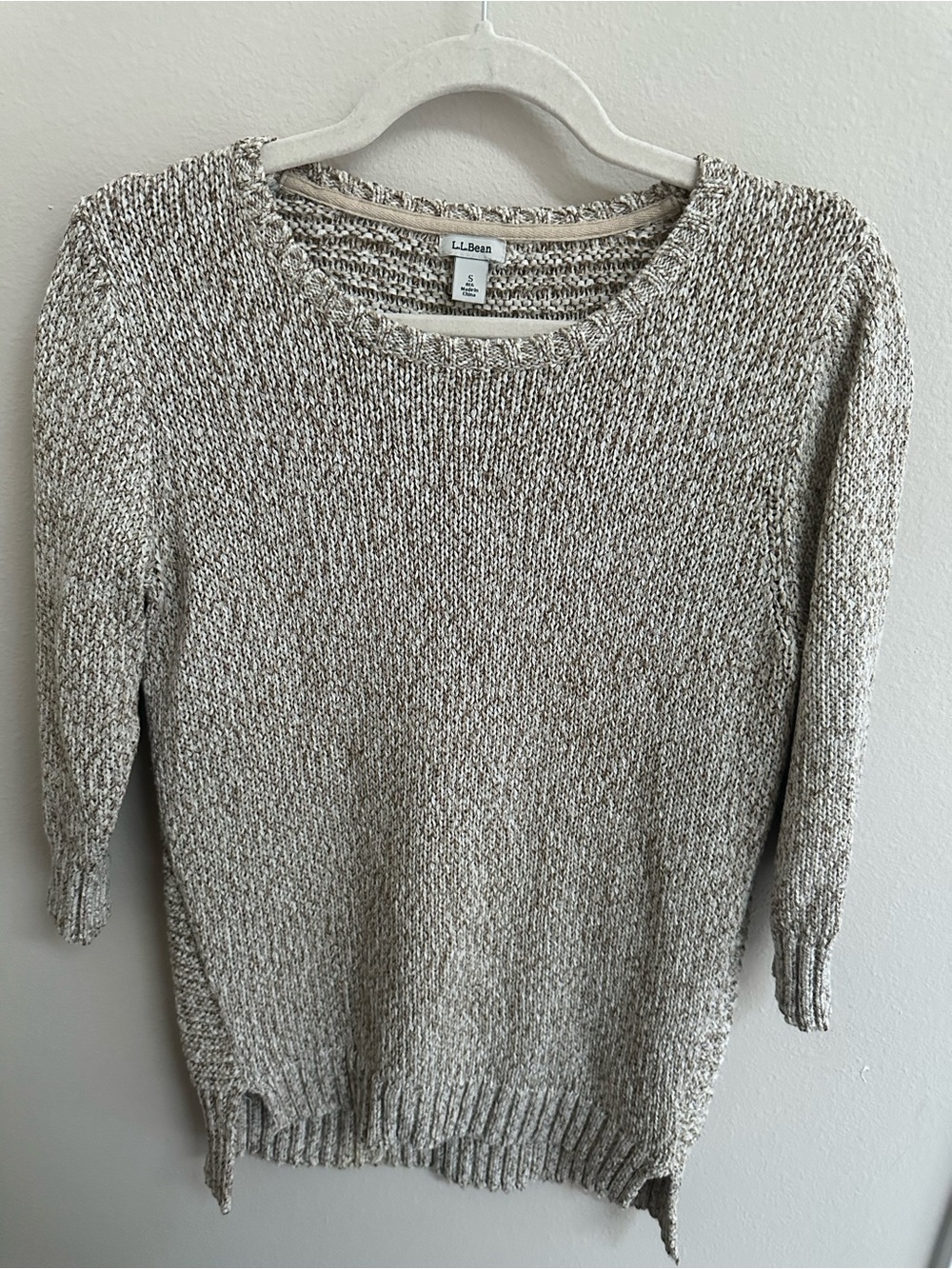 L.L.Bean Textured Knit Crewneck Sweater 70% Cotton Women’s S